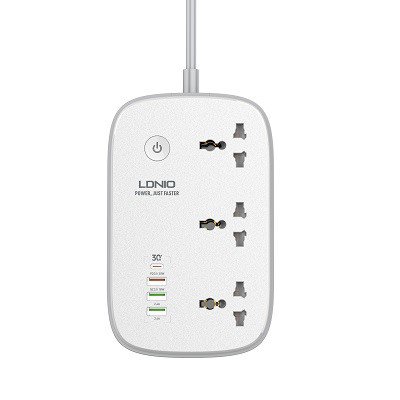 چندراهی برق وشارژر 4 پورت هوشمند الدینیو مدل LDNIO SCW-3451