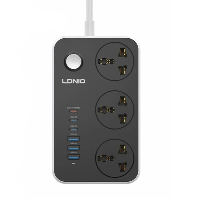 چندراهی برق وشارژر 6 پورت الدینیو مدل LDNIO SC-3604C